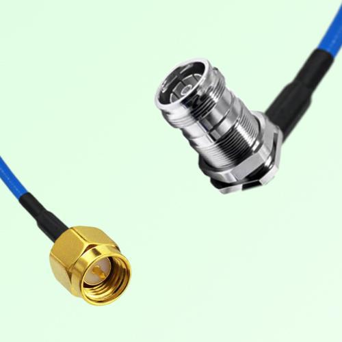 Semi-Flexible Jumper 4.3/10 DIN Bulkhead Female Right Angle to SMA Male Semi-Flexible Jumper 4.3/10 DIN Bulkhead Female Right Angle to SMA Male