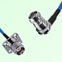 Semi-Flexible 4.3/10 DIN Bulkhead Female Right Angle to TNC Female 4 Hole 17.5mm