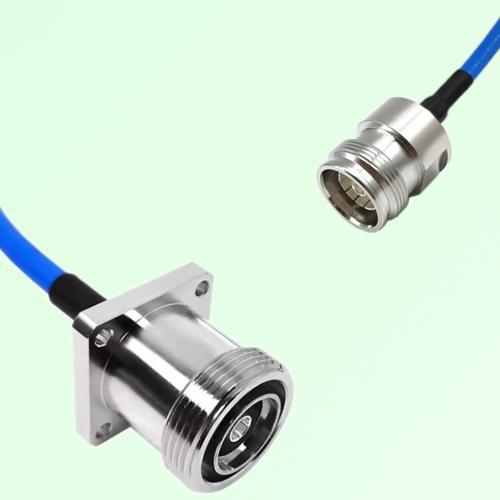 Semi-Flexible Jumper 4.3/10 DIN Female to 7/16 DIN Female 4 Hole Flange Mount Semi-Flexible Jumper 4.3/10 DIN Female to 7/16 DIN Female 4 Hole Flange Mount