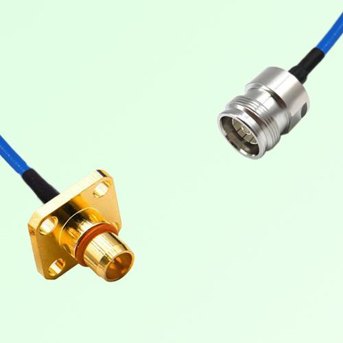Semi-Flexible Jumper 4.3/10 DIN Female to BMA Male 4 Hole Flange Mount Semi-Flexible Jumper 4.3/10 DIN Female to BMA Male 4 Hole Flange Mount