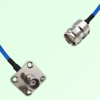Semi-Flexible Jumper 4.3/10 DIN Female to BNC Female 4 Hole Flange Mount 25x25mm Semi-Flexible Jumper 4.3/10 DIN Female to BNC Female 4 Hole Flange Mount 25x25mm