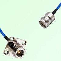 Semi-Flexible Jumper 4.3/10 DIN Female to N Female 4 Hole Flange Mount 25x25mm Semi-Flexible Jumper 4.3/10 DIN Female to N Female 4 Hole Flange Mount 25x25mm