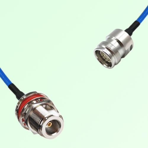 Semi-Flexible Jumper 4.3/10 DIN Female to N Bulkhead Female with O-Ring Semi-Flexible Jumper 4.3/10 DIN Female to N Bulkhead Female with O-Ring
