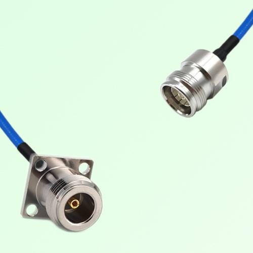 Semi-Flexible Jumper 4.3/10 DIN Female to N Female 4 Hole 17.5x17.5mm Semi-Flexible Jumper 4.3/10 DIN Female to N Female 4 Hole 17.5x17.5mm