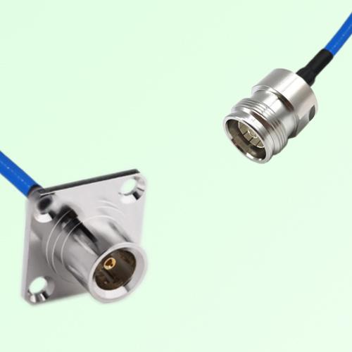 Semi-Flexible Jumper 4.3/10 DIN Female to QN Female 4 Hole Flange Mount 25x25mm Semi-Flexible Jumper 4.3/10 DIN Female to QN Female 4 Hole Flange Mount 25x25mm