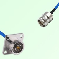 Semi-Flexible Jumper 4.3/10 DIN Female to QN Male 4 Hole Flange Mount 25x25mm