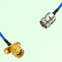 Semi-Flexible Jumper 4.3/10 DIN Female to SMA Male 2 Hole Flange Mount Semi-Flexible Jumper 4.3/10 DIN Female to SMA Male 2 Hole Flange Mount