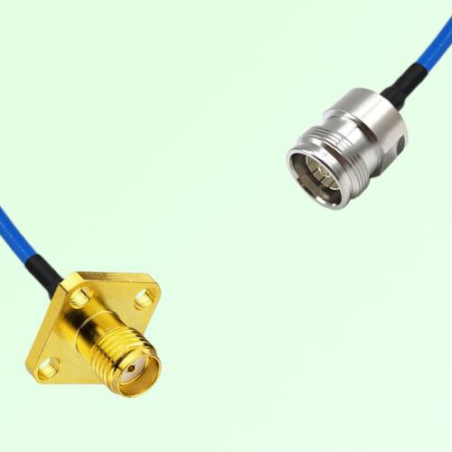 Semi-Flexible Jumper 4.3/10 DIN Female to SMA Female 4 Hole 12.7x12.7mm Semi-Flexible Jumper 4.3/10 DIN Female to SMA Female 4 Hole 12.7x12.7mm