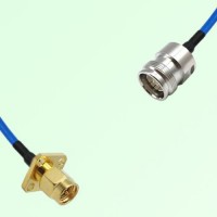 Semi-Flexible Jumper 4.3/10 DIN Female to SMA Male 4 Hole 12.7x12.7mm Semi-Flexible Jumper 4.3/10 DIN Female to SMA Male 4 Hole 12.7x12.7mm