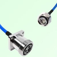 Semi-Flexible Jumper 4.3/10 DIN Male to 7/16 DIN Female 4 Hole Flange Mount Semi-Flexible Jumper 4.3/10 DIN Male to 7/16 DIN Female 4 Hole Flange Mount