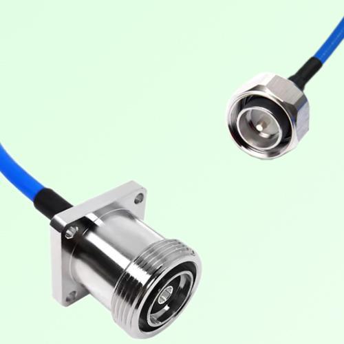 Semi-Flexible Jumper 4.3/10 DIN Male to 7/16 DIN Female 4 Hole Flange Mount Semi-Flexible Jumper 4.3/10 DIN Male to 7/16 DIN Female 4 Hole Flange Mount