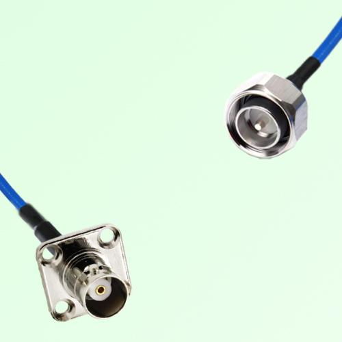 Semi-Flexible Jumper 4.3/10 DIN Male to BNC Female 4 Hole 17.5x17.5mm Semi-Flexible Jumper 4.3/10 DIN Male to BNC Female 4 Hole 17.5x17.5mm