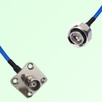 Semi-Flexible Jumper 4.3/10 DIN Male to BNC Female 4 Hole Flange Mount 25x25mm Semi-Flexible Jumper 4.3/10 DIN Male to BNC Female 4 Hole Flange Mount 25x25mm