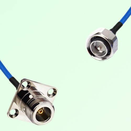Semi-Flexible Jumper 4.3/10 DIN Male to N Female 4 Hole Flange Mount 25x25mm