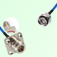 Semi-Flexible Jumper 4.3/10 DIN Male to N Female 4 Hole with O-Ring 25x25mm Semi-Flexible Jumper 4.3/10 DIN Male to N Female 4 Hole with O-Ring 25x25mm