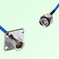 Semi-Flexible Jumper 4.3/10 DIN Male to QN Female 4 Hole Flange Mount 25x25mm