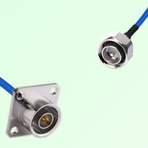 Semi-Flexible Jumper 4.3/10 DIN Male to QN Male 4 Hole Flange Mount 25x25mm