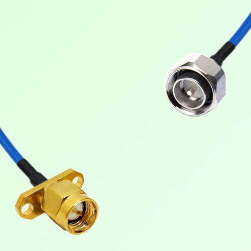 Semi-Flexible Jumper 4.3/10 DIN Male to SMA Male 2 Hole Flange Mount Semi-Flexible Jumper 4.3/10 DIN Male to SMA Male 2 Hole Flange Mount