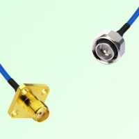 Semi-Flexible Jumper 4.3/10 DIN Male to SMA Female 4 Hole 12.7x12.7mm Semi-Flexible Jumper 4.3/10 DIN Male to SMA Female 4 Hole 12.7x12.7mm