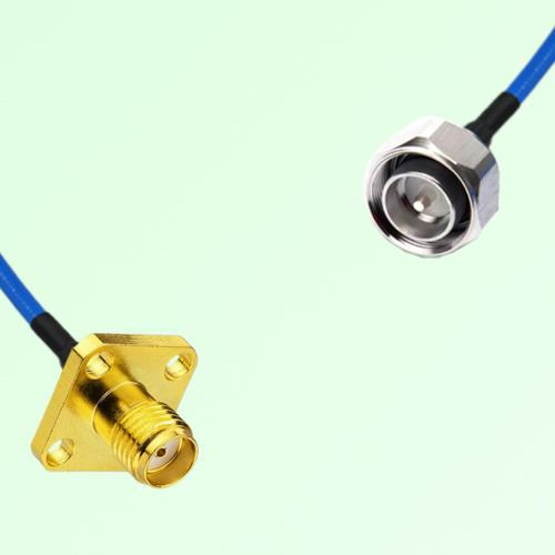 Semi-Flexible Jumper 4.3/10 DIN Male to SMA Female 4 Hole 12.7x12.7mm Semi-Flexible Jumper 4.3/10 DIN Male to SMA Female 4 Hole 12.7x12.7mm