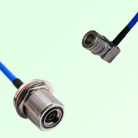 Semi-Flexible QMA Male Right Angle to 7/16 DIN Bulkhead Female with O-Ring Semi-Flexible QMA Male Right Angle to 7/16 DIN Bulkhead Female with O-Ring