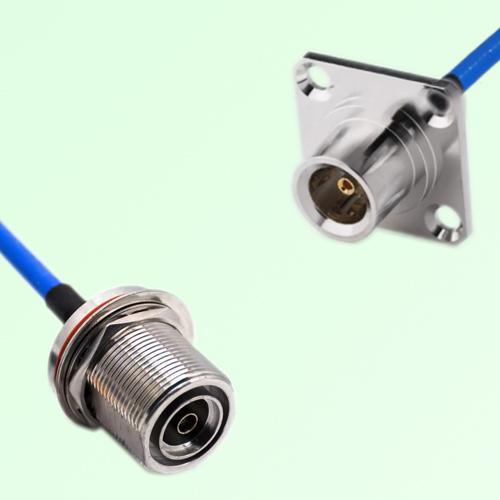 Semi-Flexible QN Female 4 Hole 25mm to 7/16 DIN Bulkhead Female with O-Ring