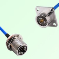 Semi-Flexible Jumper QN Male 4 Hole 25mm to 7/16 DIN Bulkhead Female with O-Ring