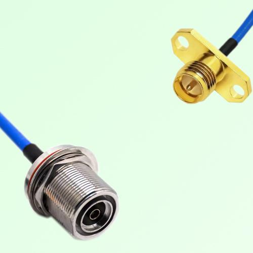 Semi-Flexible RP SMA Female 2 Hole to 7/16 DIN Bulkhead Female with O-Ring Semi-Flexible RP SMA Female 2 Hole to 7/16 DIN Bulkhead Female with O-Ring