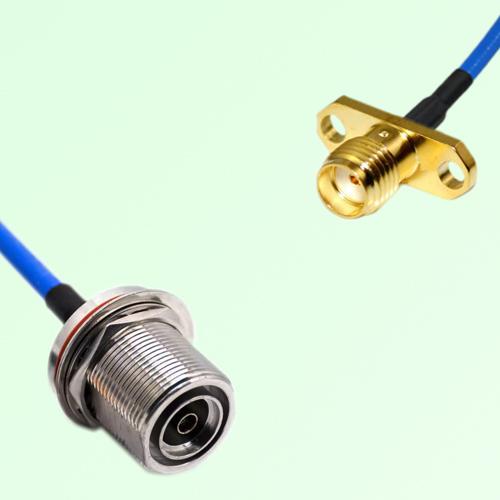 Semi-Flexible Jumper SMA Female 2 Hole to 7/16 DIN Bulkhead Female with O-Ring Semi-Flexible Jumper SMA Female 2 Hole to 7/16 DIN Bulkhead Female with O-Ring
