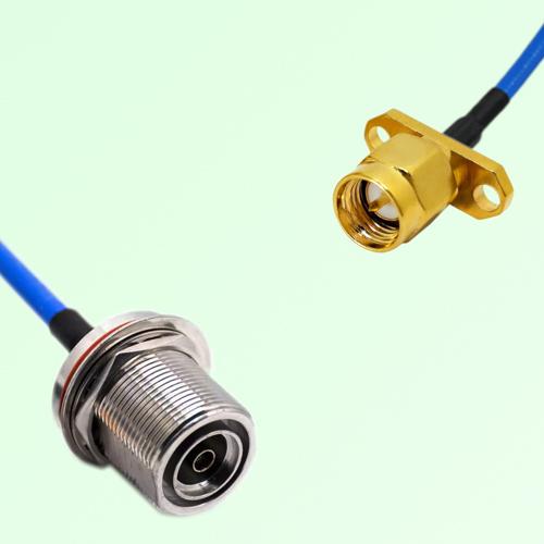 Semi-Flexible Jumper SMA Male 2 Hole to 7/16 DIN Bulkhead Female with O-Ring Semi-Flexible Jumper SMA Male 2 Hole to 7/16 DIN Bulkhead Female with O-Ring