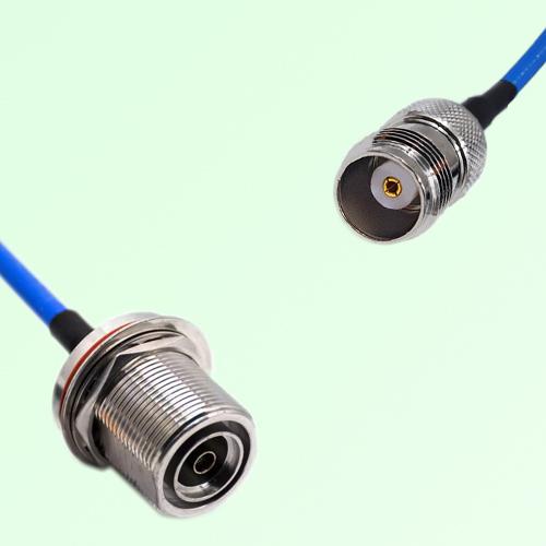 Semi-Flexible Jumper TNC Female to 7/16 DIN Bulkhead Female with O-Ring Semi-Flexible Jumper TNC Female to 7/16 DIN Bulkhead Female with O-Ring