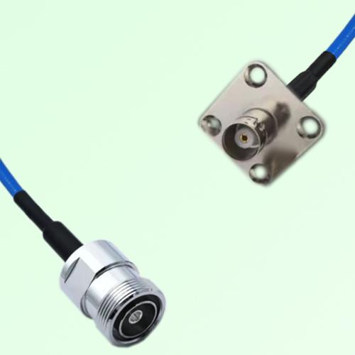 Semi-Flexible Jumper BNC Female 4 Hole Flange Mount 25x25mm to 7/16 DIN Female Semi-Flexible Jumper BNC Female 4 Hole Flange Mount 25x25mm to 7/16 DIN Female