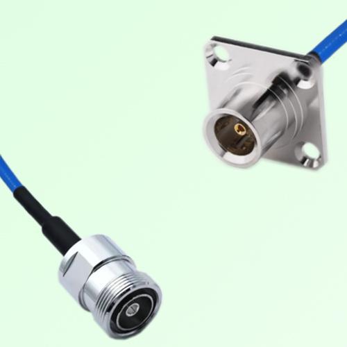 Semi-Flexible Jumper QN Female 4 Hole Flange Mount 25x25mm to 7/16 DIN Female Semi-Flexible Jumper QN Female 4 Hole Flange Mount 25x25mm to 7/16 DIN Female