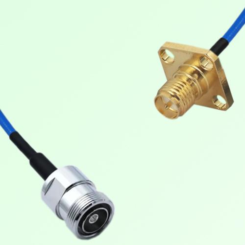 Semi-Flexible Jumper RP SMA Female 4 Hole 12.7x12.7mm to 7/16 DIN Female