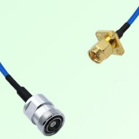 Semi-Flexible Jumper SMA Male 4 Hole Flange Mount 12.7x12.7mm to 7/16 DIN Female Semi-Flexible Jumper SMA Male 4 Hole Flange Mount 12.7x12.7mm to 7/16 DIN Female