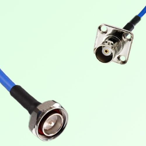 Semi-Flexible Jumper BNC Female 4 Hole Flange Mount 17.5x17.5mm to 7/16 DIN Male Semi-Flexible Jumper BNC Female 4 Hole Flange Mount 17.5x17.5mm to 7/16 DIN Male