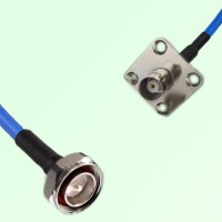 Semi-Flexible Jumper BNC Female 4 Hole Flange Mount 25x25mm to 7/16 DIN Male Semi-Flexible Jumper BNC Female 4 Hole Flange Mount 25x25mm to 7/16 DIN Male