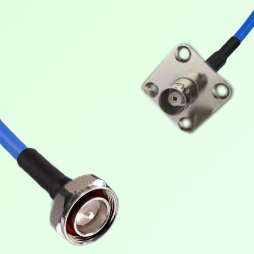 Semi-Flexible Jumper BNC Female 4 Hole Flange Mount 25x25mm to 7/16 DIN Male Semi-Flexible Jumper BNC Female 4 Hole Flange Mount 25x25mm to 7/16 DIN Male