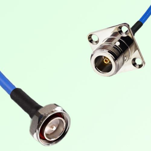 Semi-Flexible Jumper N Female 4 Hole Flange Mount 25x25mm to 7/16 DIN Male Semi-Flexible Jumper N Female 4 Hole Flange Mount 25x25mm to 7/16 DIN Male