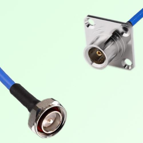 Semi-Flexible Jumper QN Female 4 Hole Flange Mount 25x25mm to 7/16 DIN Male Semi-Flexible Jumper QN Female 4 Hole Flange Mount 25x25mm to 7/16 DIN Male