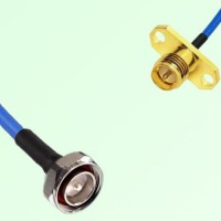 Semi-Flexible Jumper RP SMA Female 2 Hole Flange Mount to 7/16 DIN Male