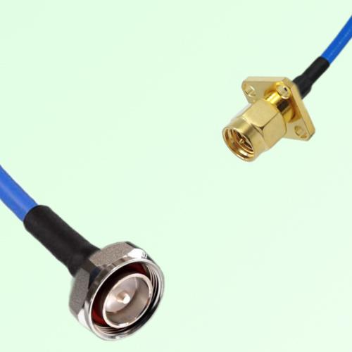 Semi-Flexible Jumper SMA Male 4 Hole Flange Mount 12.7x12.7mm to 7/16 DIN Male Semi-Flexible Jumper SMA Male 4 Hole Flange Mount 12.7x12.7mm to 7/16 DIN Male