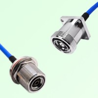 Semi-Flexible 7/16 DIN Female 4 Hole to 7/16 DIN Bulkhead Female with O-Ring Semi-Flexible 7/16 DIN Female 4 Hole to 7/16 DIN Bulkhead Female with O-Ring