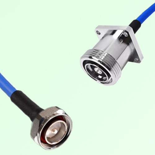 Semi-Flexible Jumper 7/16 DIN Female 4 Hole Flange Mount to 7/16 DIN Male Semi-Flexible Jumper 7/16 DIN Female 4 Hole Flange Mount to 7/16 DIN Male