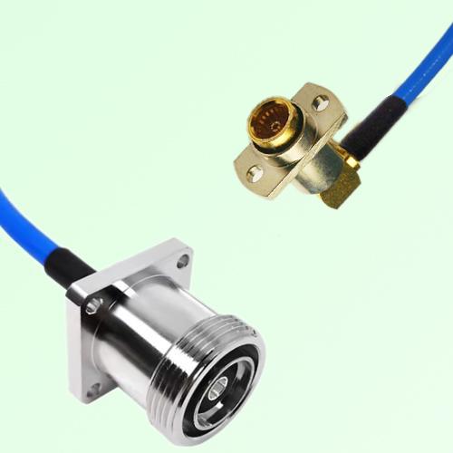 Semi-Flexible Jumper BMA Female Right Angle 2 Hole to 7/16 DIN Female 4 Hole Semi-Flexible Jumper BMA Female Right Angle 2 Hole to 7/16 DIN Female 4 Hole