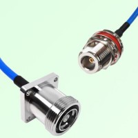 Semi-Flexible Jumper N Bulkhead Female with O-Ring to 7/16 DIN Female 4 Hole Semi-Flexible Jumper N Bulkhead Female with O-Ring to 7/16 DIN Female 4 Hole
