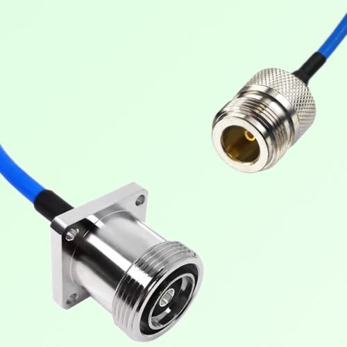 Semi-Flexible Jumper N Female to 7/16 DIN Female 4 Hole Flange Mount Semi-Flexible Jumper N Female to 7/16 DIN Female 4 Hole Flange Mount