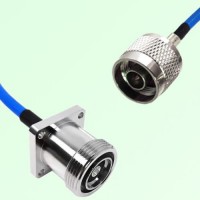 Semi-Flexible Jumper N Male to 7/16 DIN Female 4 Hole Flange Mount Semi-Flexible Jumper N Male to 7/16 DIN Female 4 Hole Flange Mount
