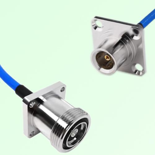 Semi-Flexible Jumper QN Female 4 Hole 25x25mm to 7/16 DIN Female 4 Hole