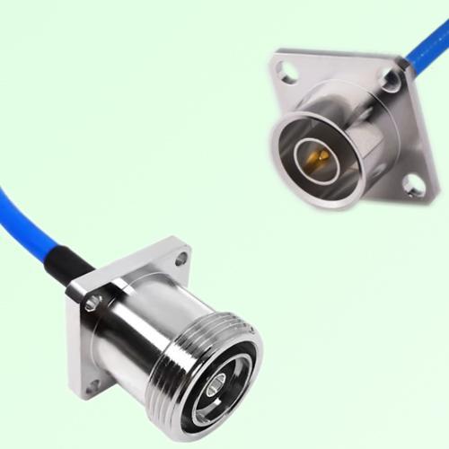Semi-Flexible Jumper QN Male 4 Hole 25x25mm to 7/16 DIN Female 4 Hole Semi-Flexible Jumper QN Male 4 Hole 25x25mm to 7/16 DIN Female 4 Hole